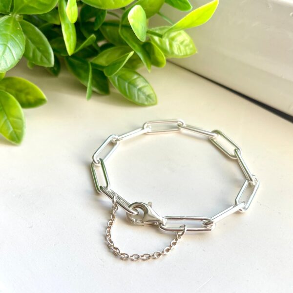 Sterling Silver Oversized Paperclip Bracelet
