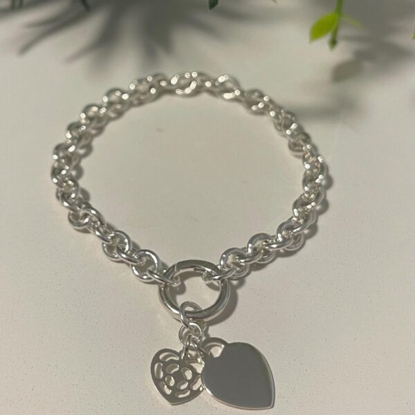 Personalized Silver Charm Bracelet
