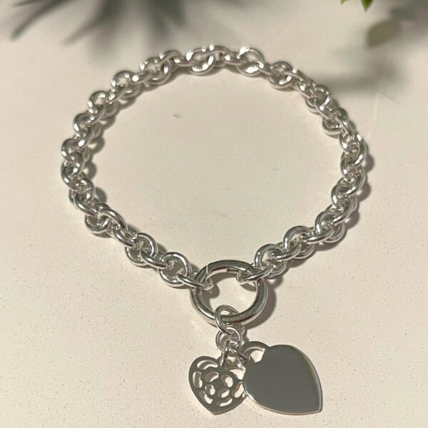 Personalized Silver Charm Bracelet